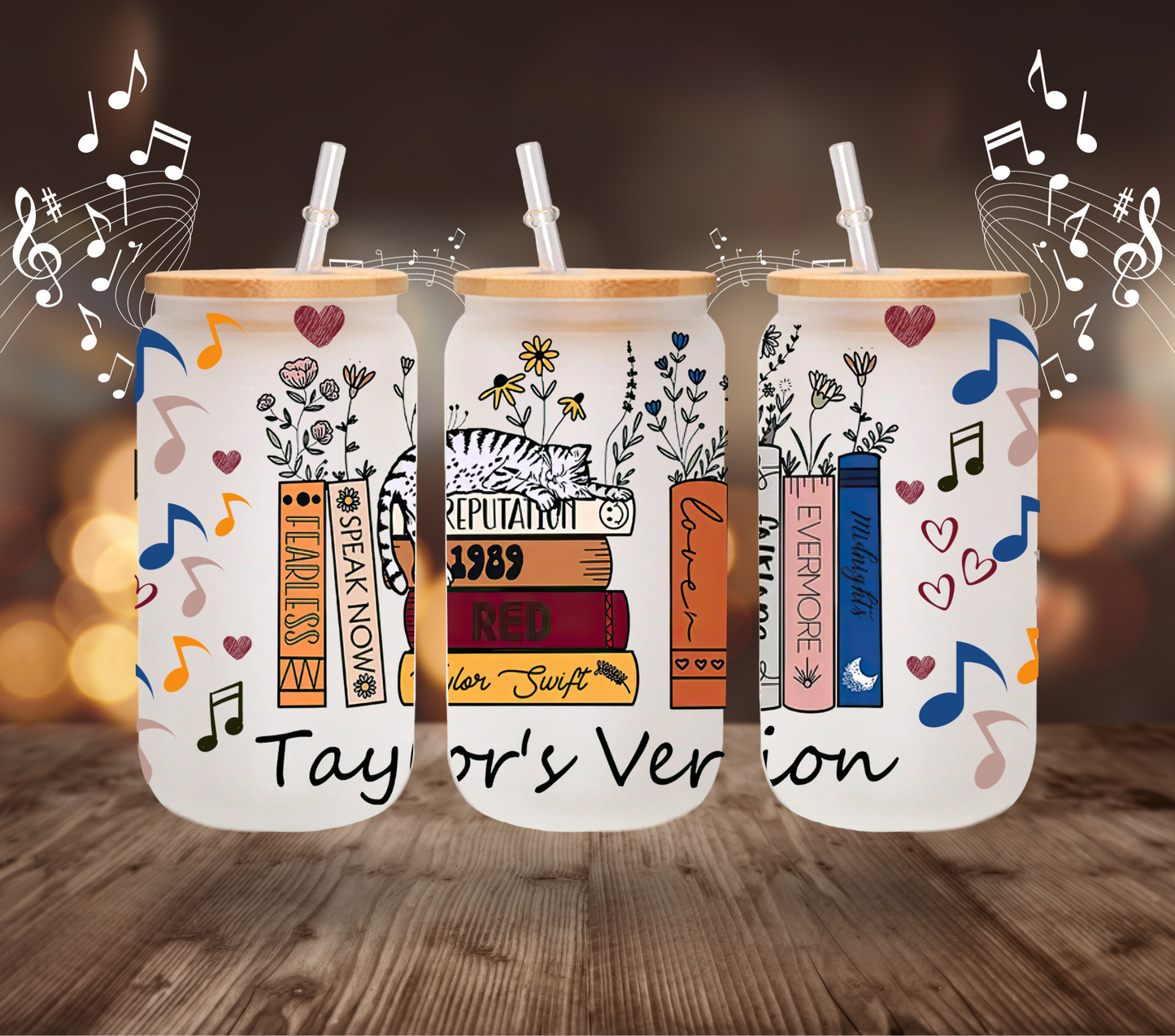 Taylor - UV DTF 16oz Libbey wrap - 5 Designs