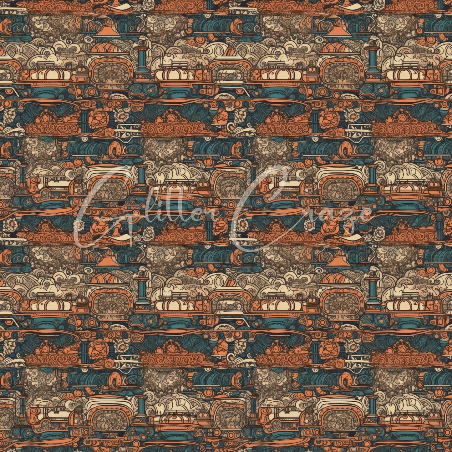 Steampunk Volume - Adhesive Vinyl 12x12 Sheets - 33 Prints
