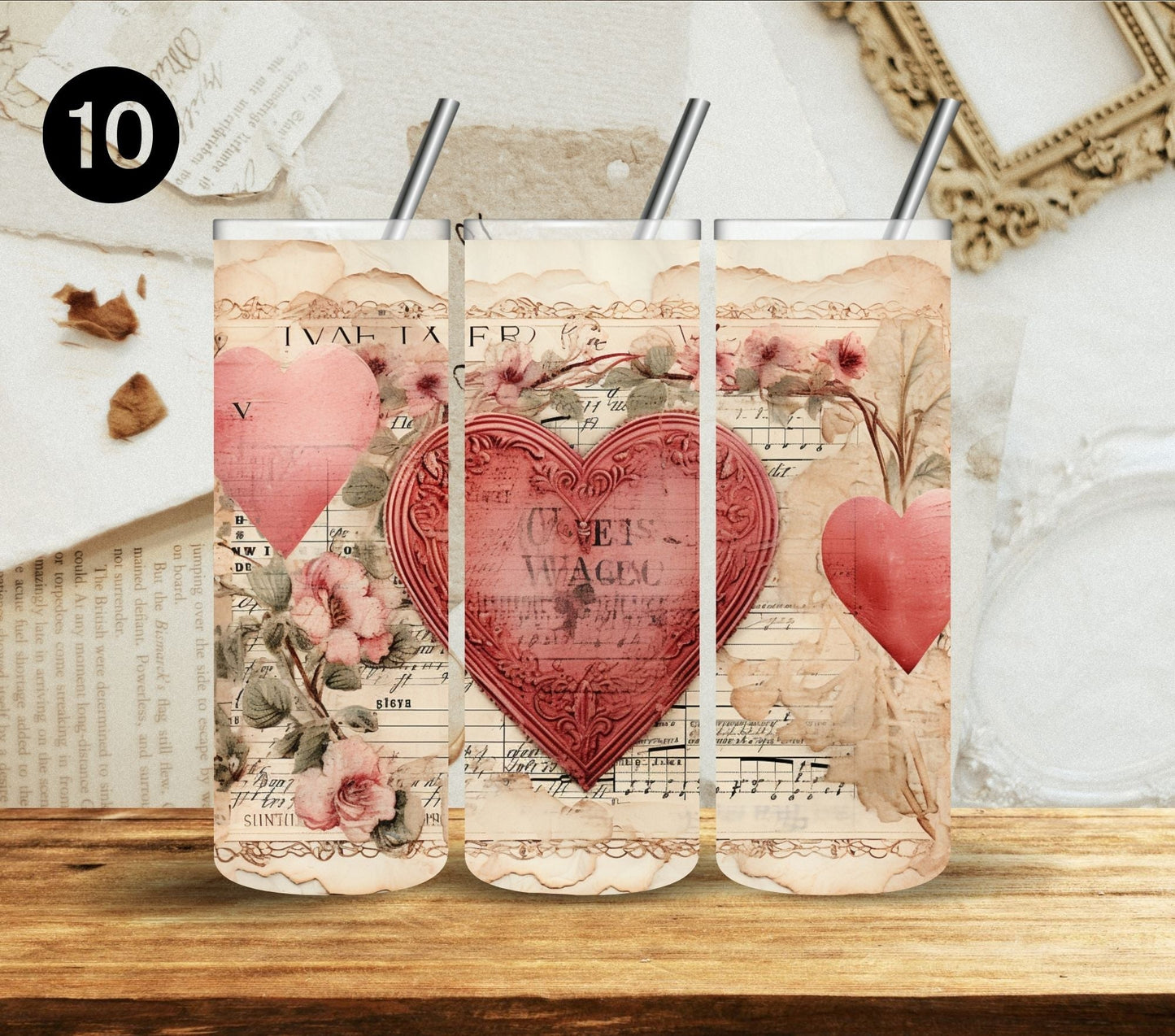 Romantic Valentine -Adhesive Vinyl Wraps - 10 Design Options
