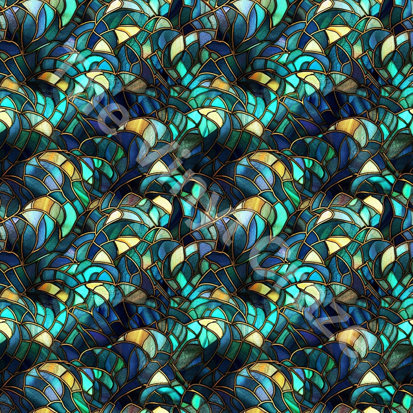 Stained Peacock - Adhesive Vinyl Wrap and 12x12 Sheets - 12 Design Options
