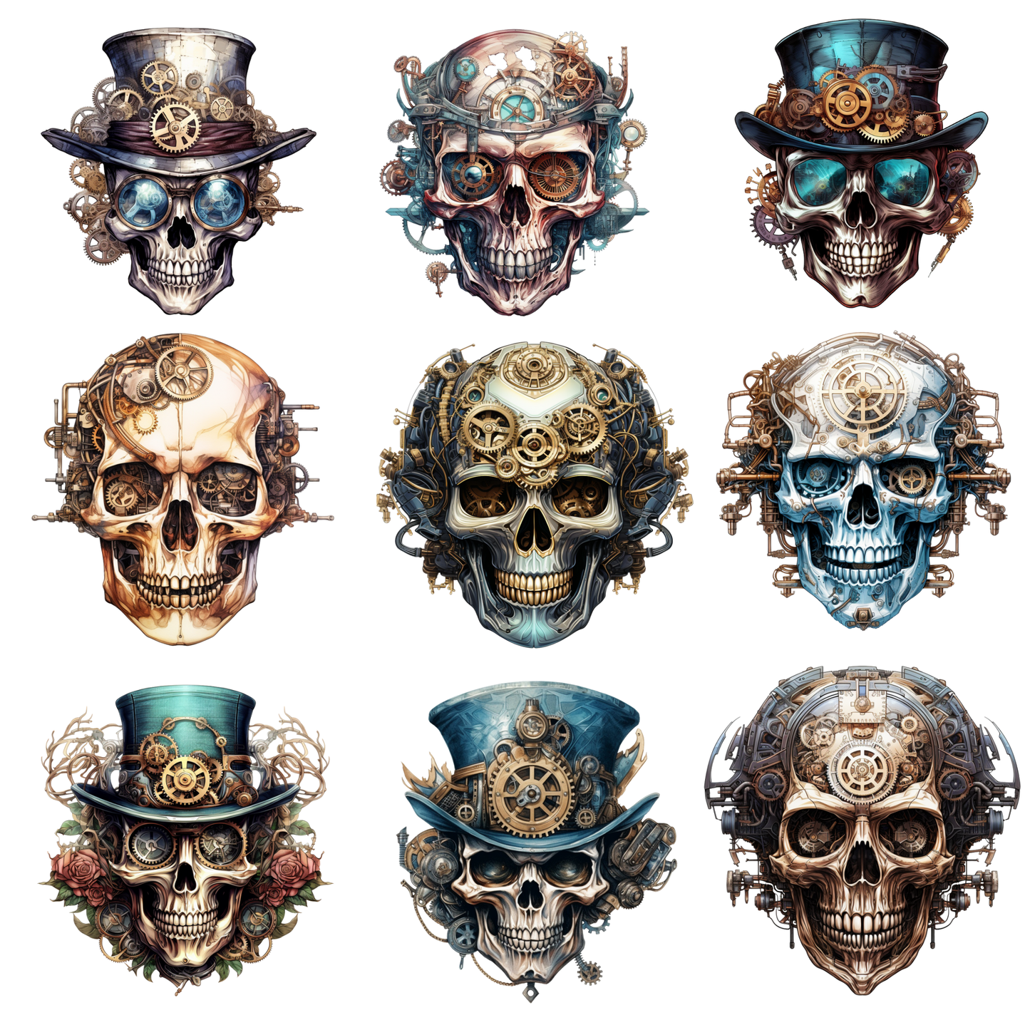 Steampunk Skull - Uv Dtf Decal Sheet