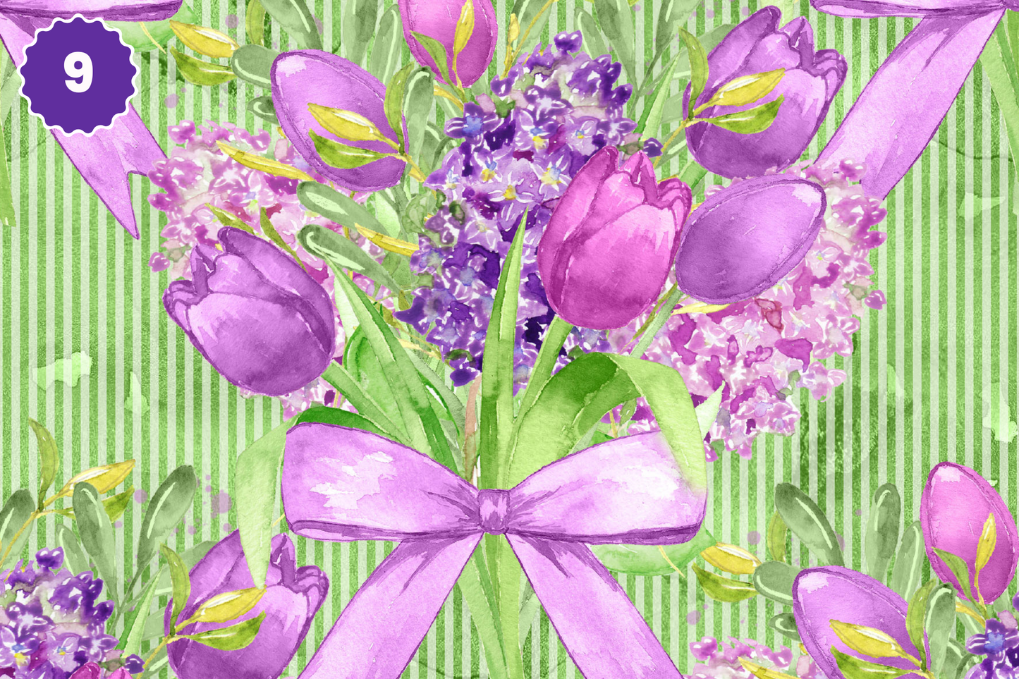 Purple Floral Easter - Adhesive Vinyl 12x12 Sheets - 16 Design Options