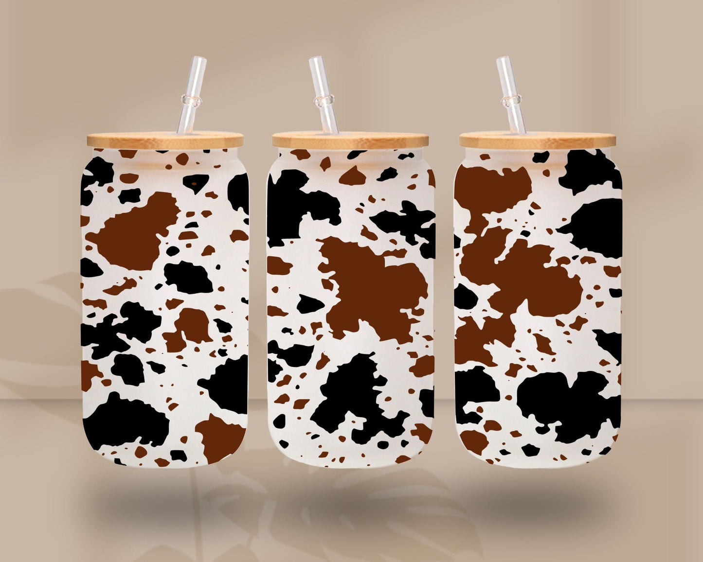 Cow spots Libbey - UV DTF 16oz Libbey wrap - 3 Colors available