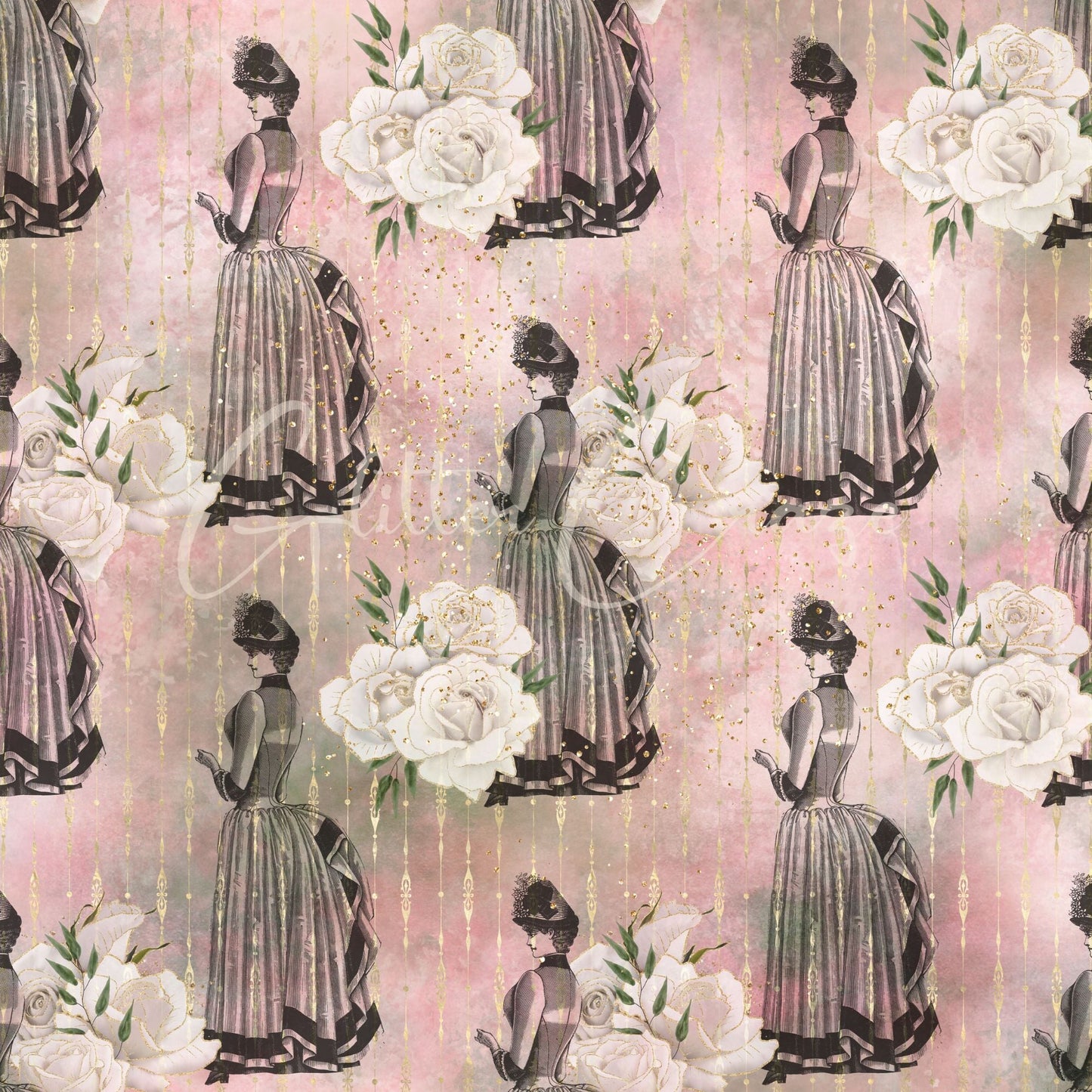 Romantic Steampunk - Adhesive Vinyl 12x12 sheets - 20 Designs