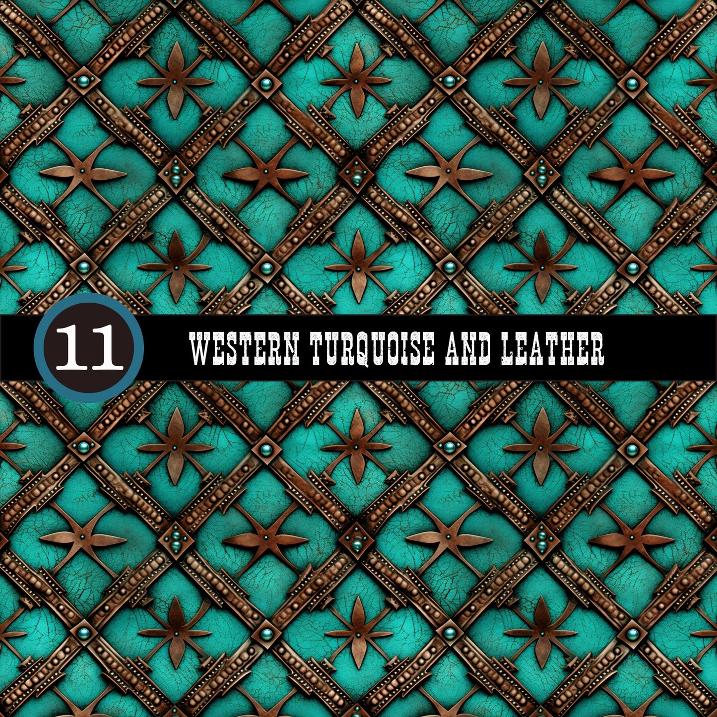 Western Turquoise and Leather Collection Vinyl collection- 12x12 vinyl sheets-20 designs available