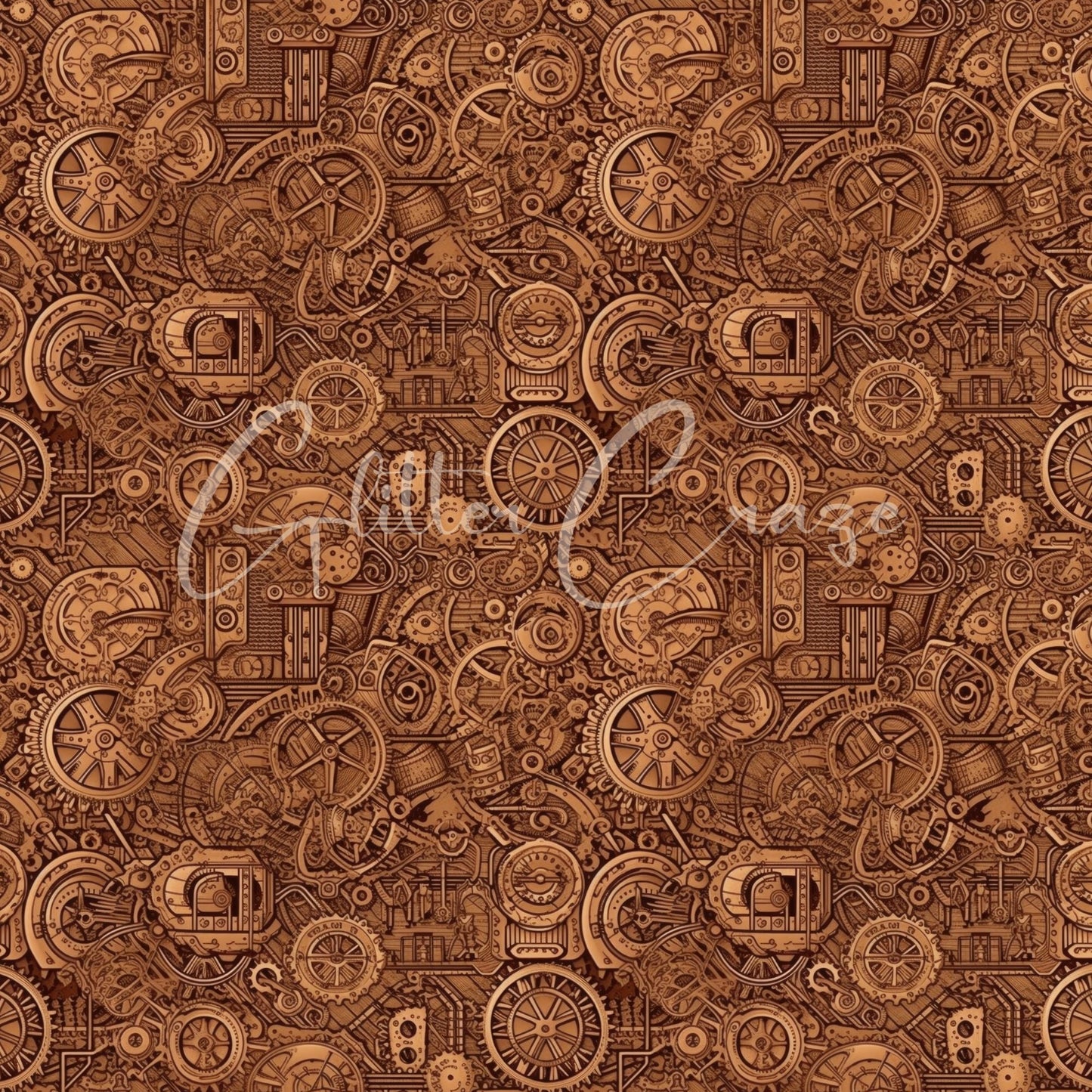 Steampunk Volume - Adhesive Vinyl 12x12 Sheets - 33 Prints
