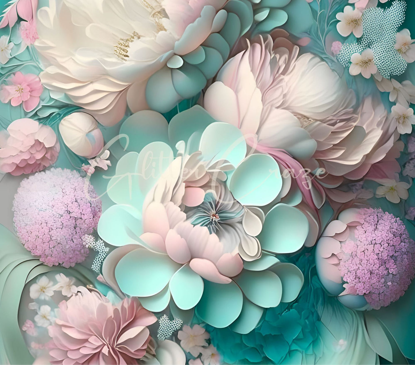 3D Flowers and roses - Adhesive Vinyl Wrap - 14 Designs