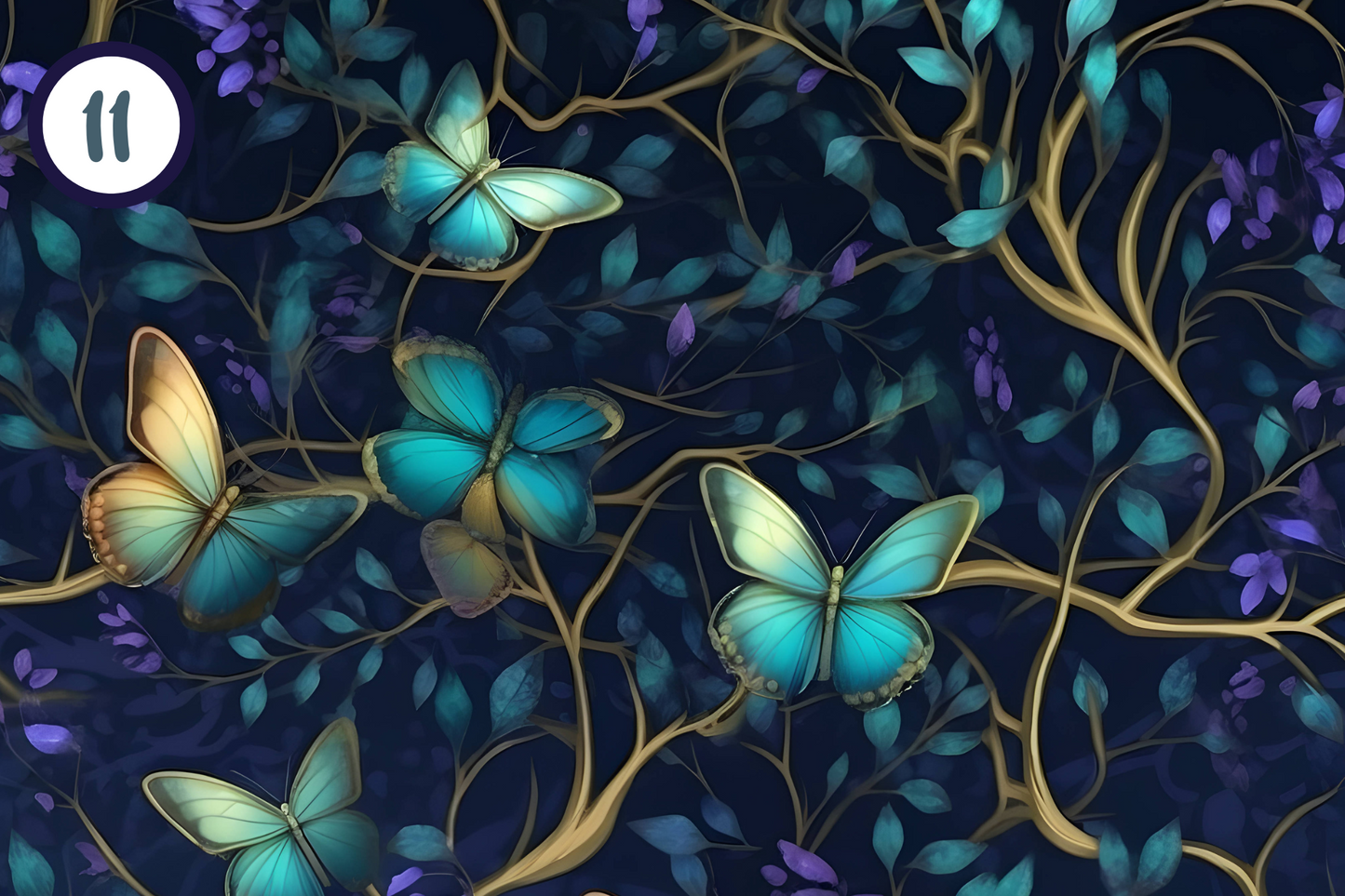 Enchanting Blue Faries and Butterflies - Adhesive Vinyl 12x12 Sheets - 12 Design Options