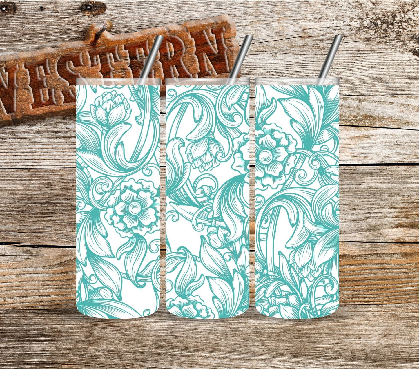 Tooled Leather - UV DTF Tumbler wrap