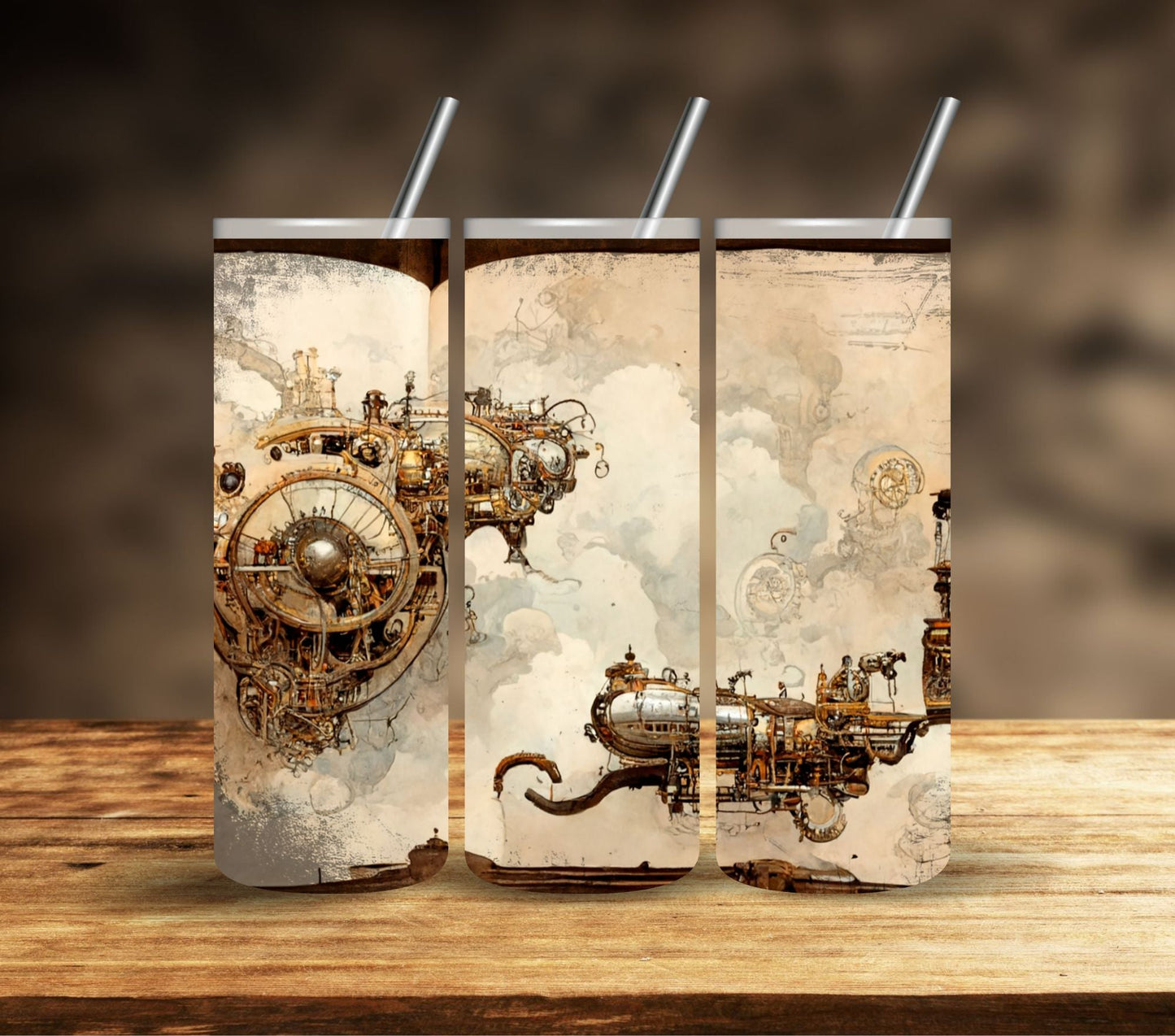 Steampunk Vintage - Adhesive Vinyl Wrap- 10 Designs