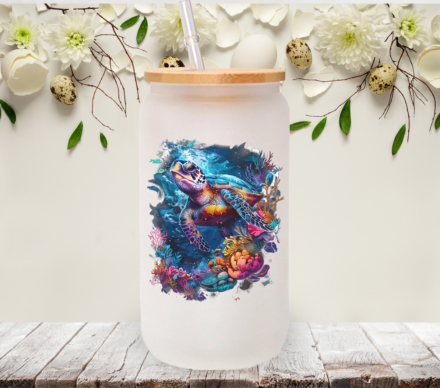 Coral Sea Turtle - UV DTF Decal