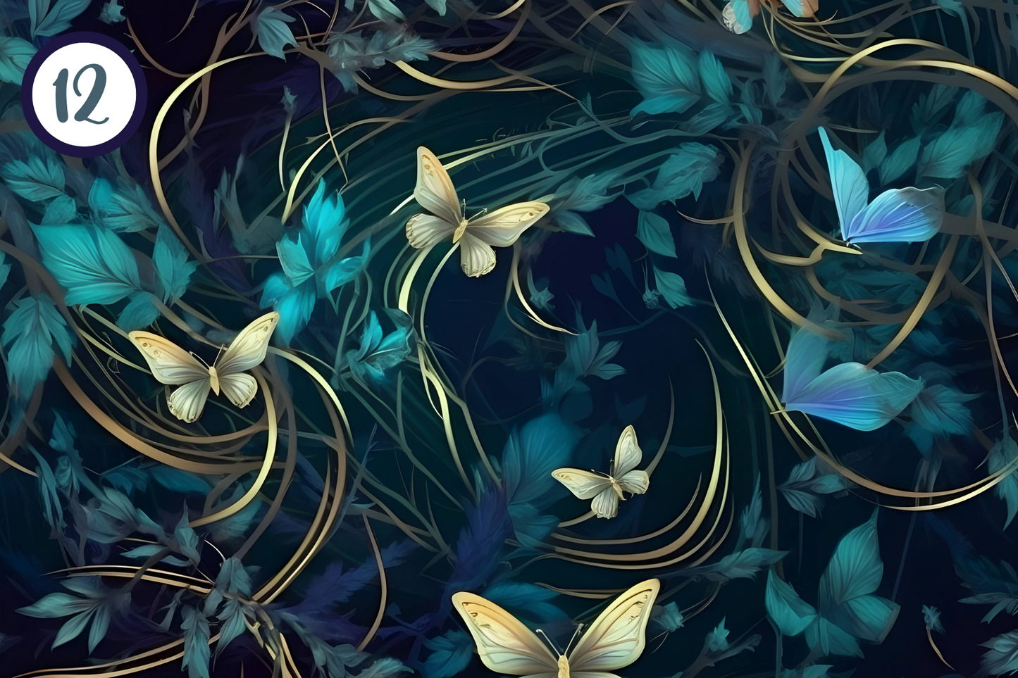 Enchanting Blue Faries and Butterflies - Adhesive Vinyl 12x12 Sheets - 12 Design Options