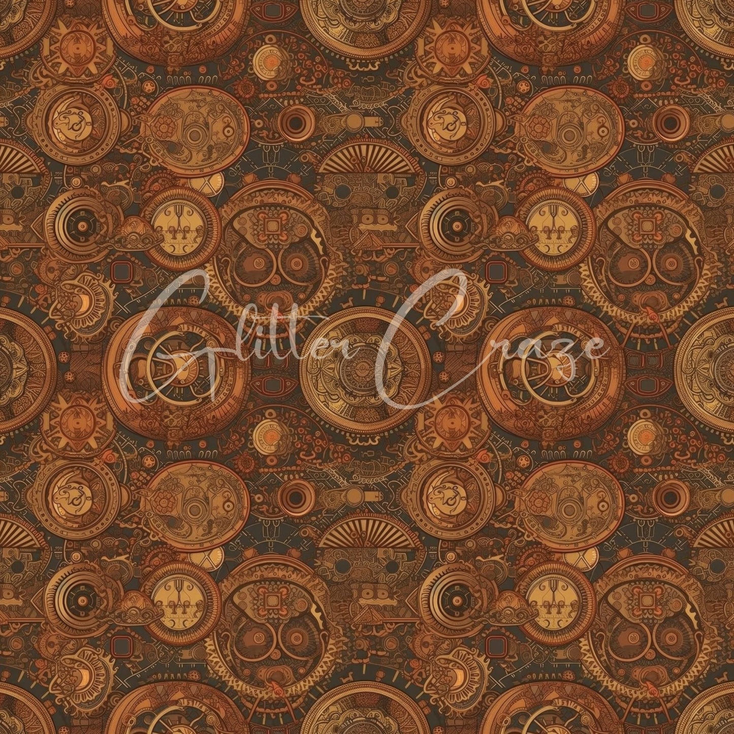 Steampunk Volume - Adhesive Vinyl 12x12 Sheets - 33 Prints