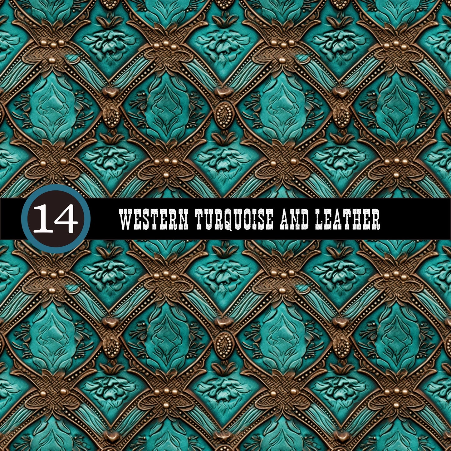 Western Turquoise and Leather Collection Vinyl collection- 12x12 vinyl sheets-20 designs available