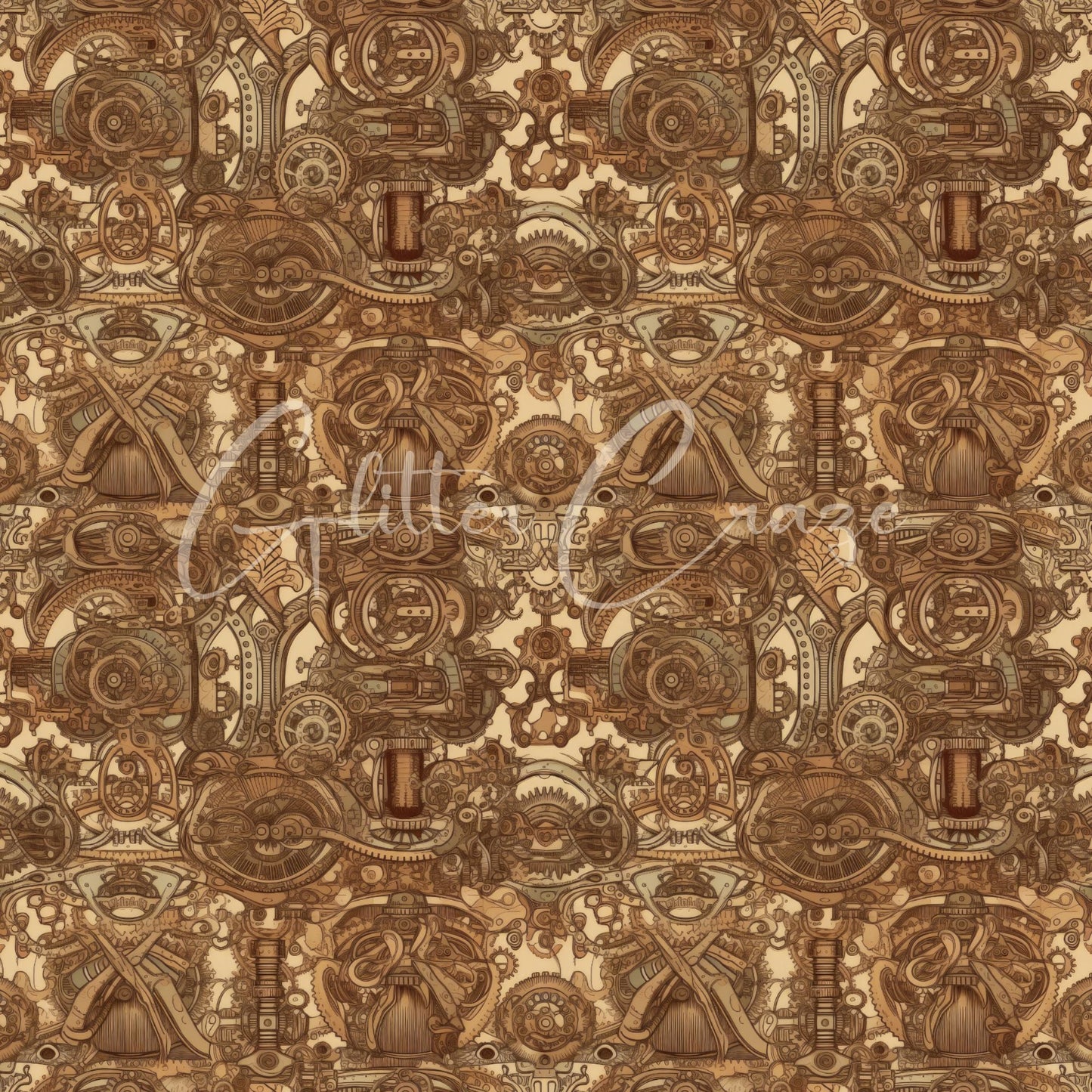 Steampunk Volume - Adhesive Vinyl 12x12 Sheets - 33 Prints