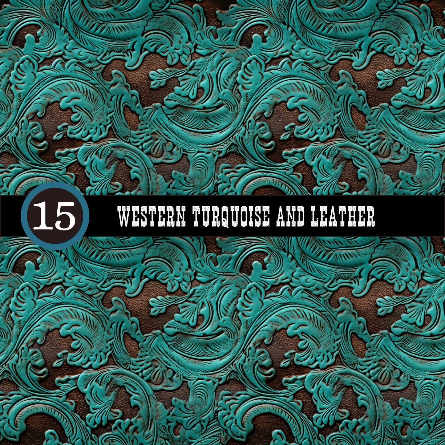 Western Turquoise and Leather Collection Vinyl collection- 12x12 vinyl sheets-20 designs available