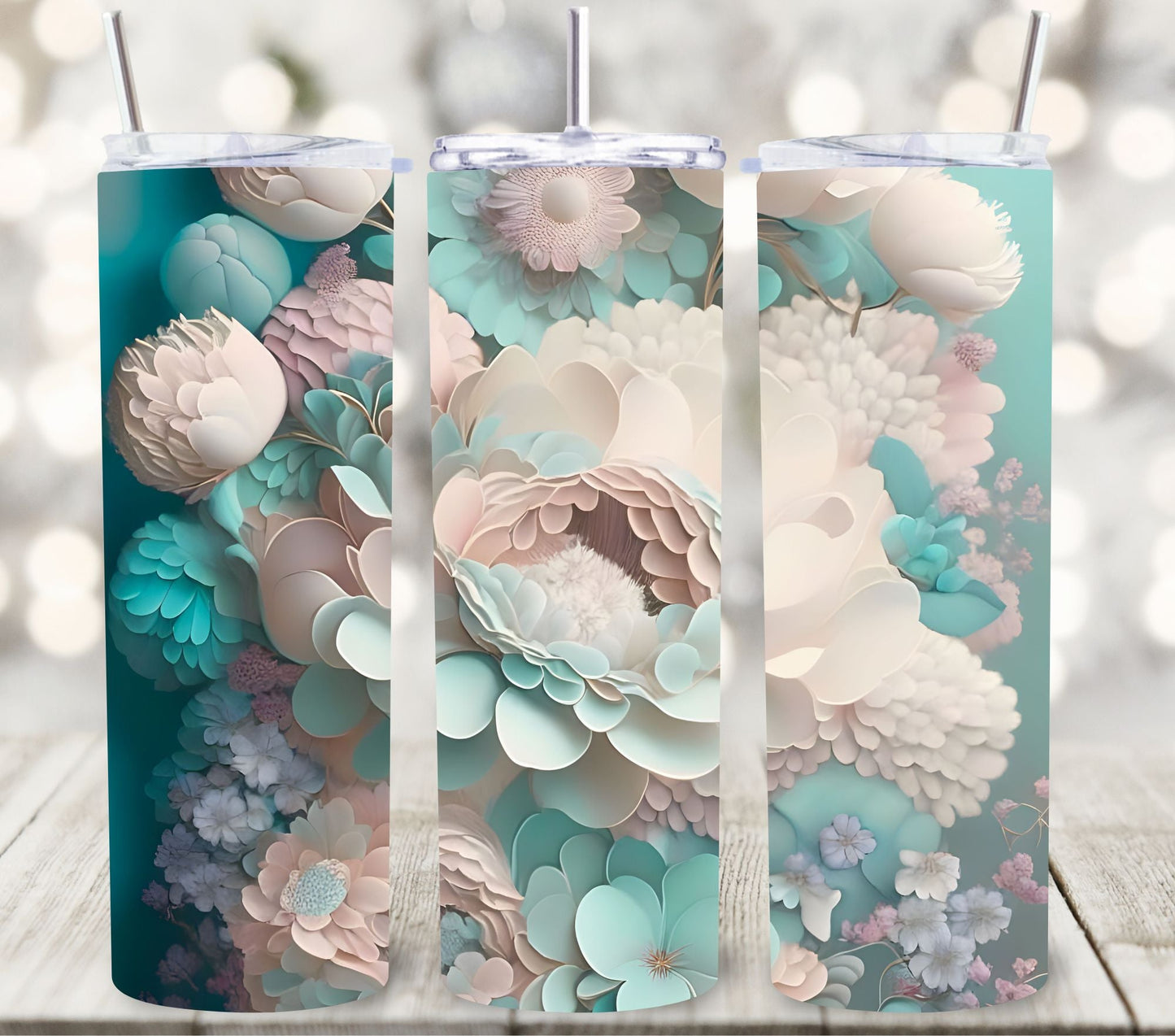 3D Flowers and roses - Adhesive Vinyl Wrap - 14 Designs