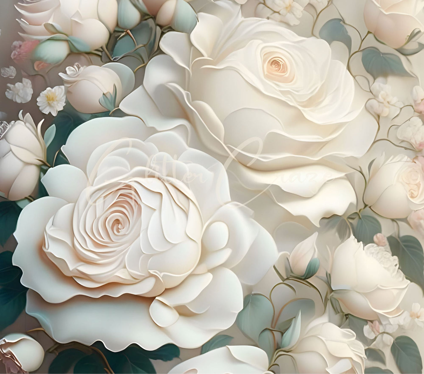 3D Flowers and roses - Adhesive Vinyl Wrap - 14 Designs