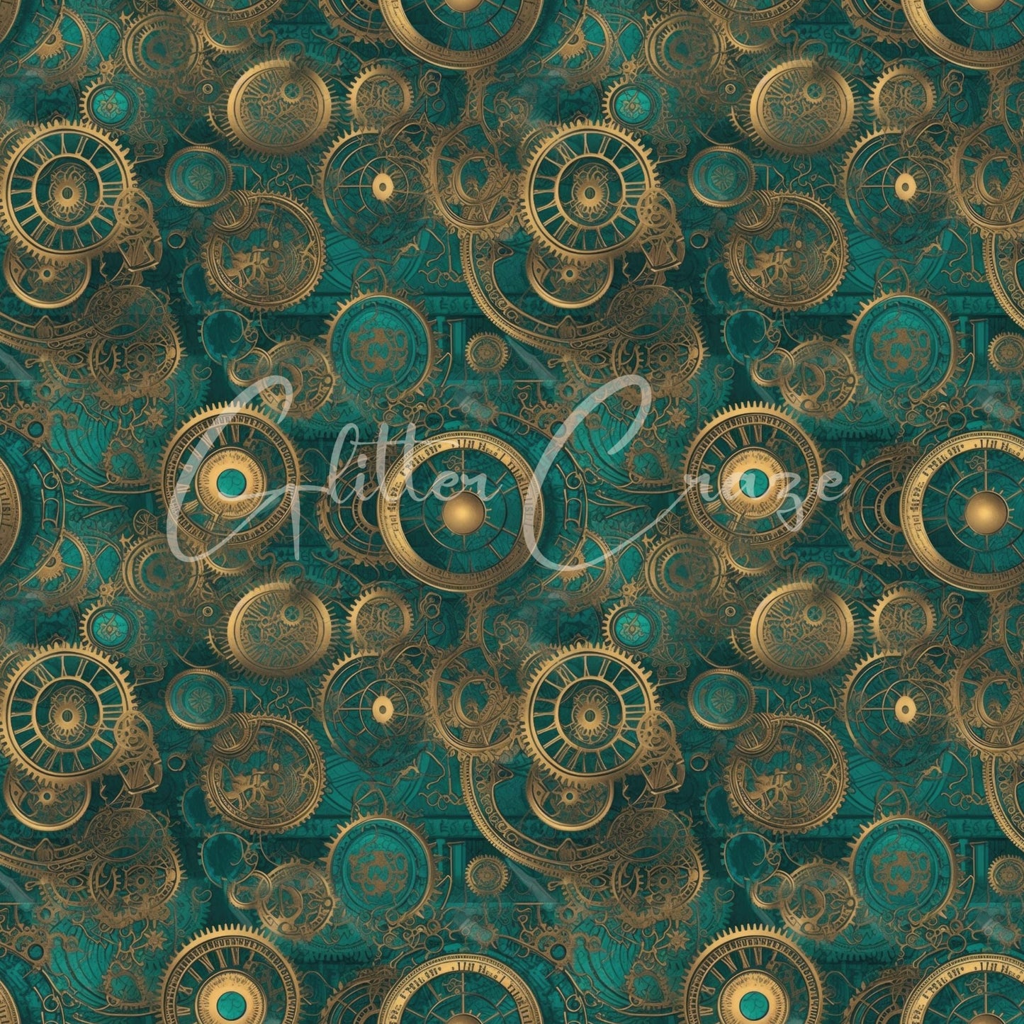 Steampunk Volume - Adhesive Vinyl 12x12 Sheets - 33 Prints