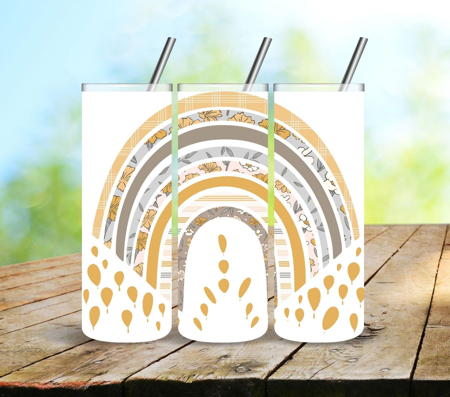 Boho Rainbow - UV DTF Tumbler wrap