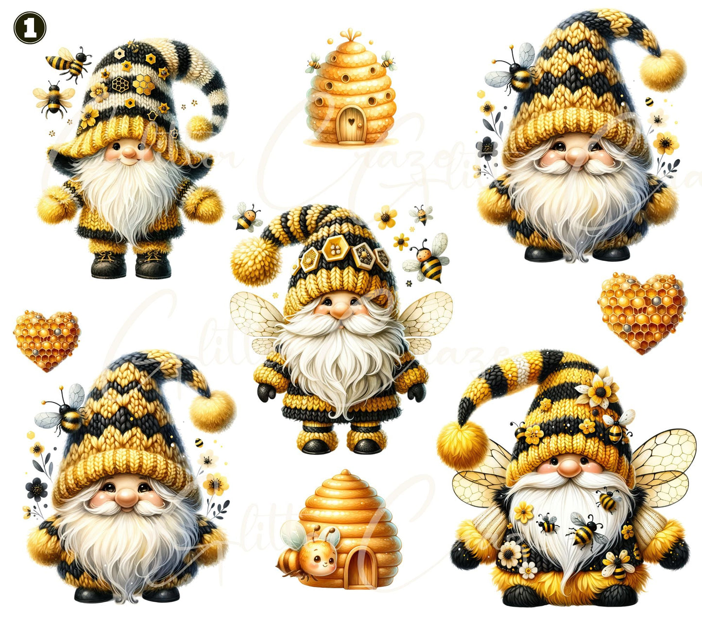 Bee Gnome - UV DTF Decal sheets- 2 Designs