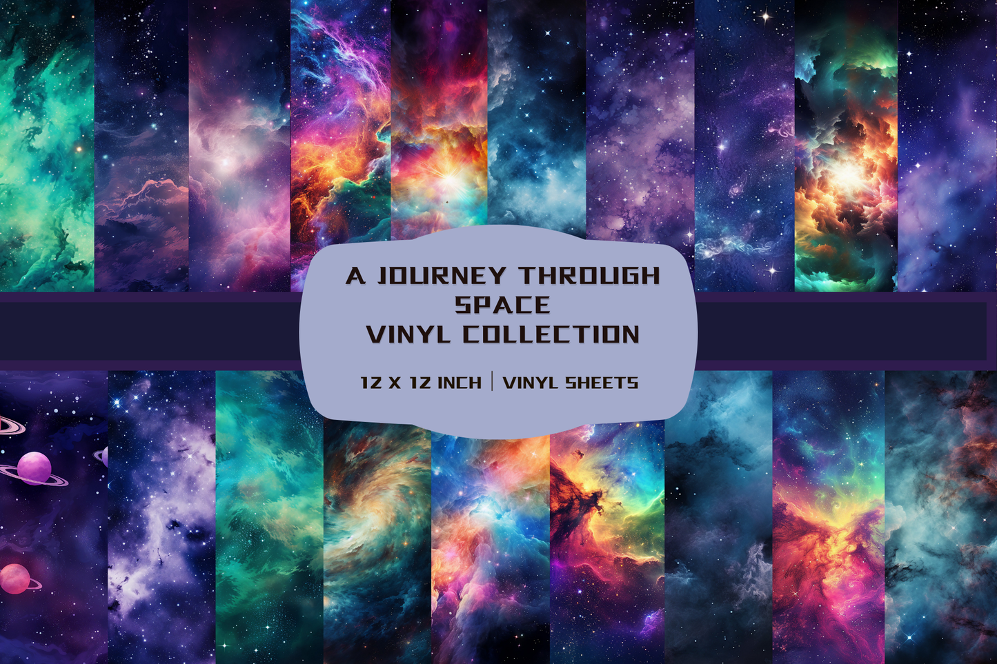 A Journey Through Space - Adhesive Vinyl 12x12 Sheets - 19 Design Options