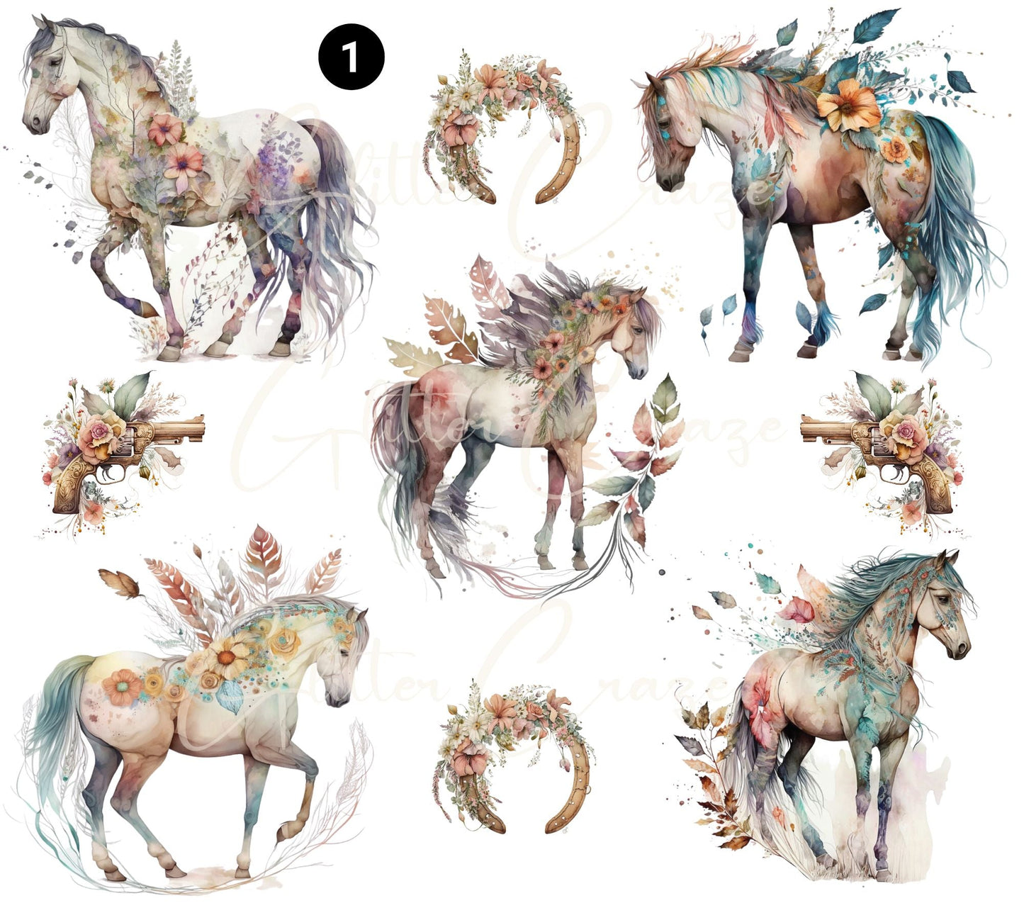 Western Floral - UV DTF Decal sheets - 9 Designs