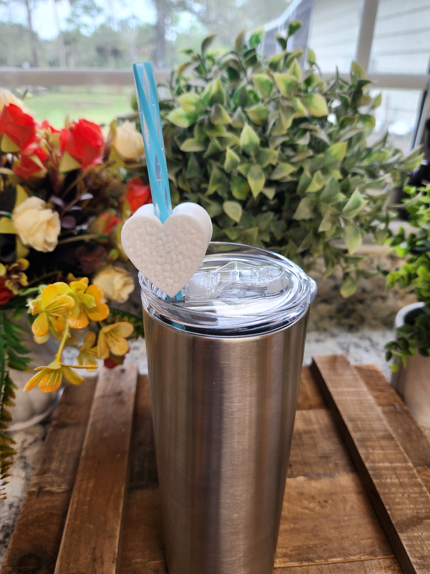 Leopard Heart - Straw Topper