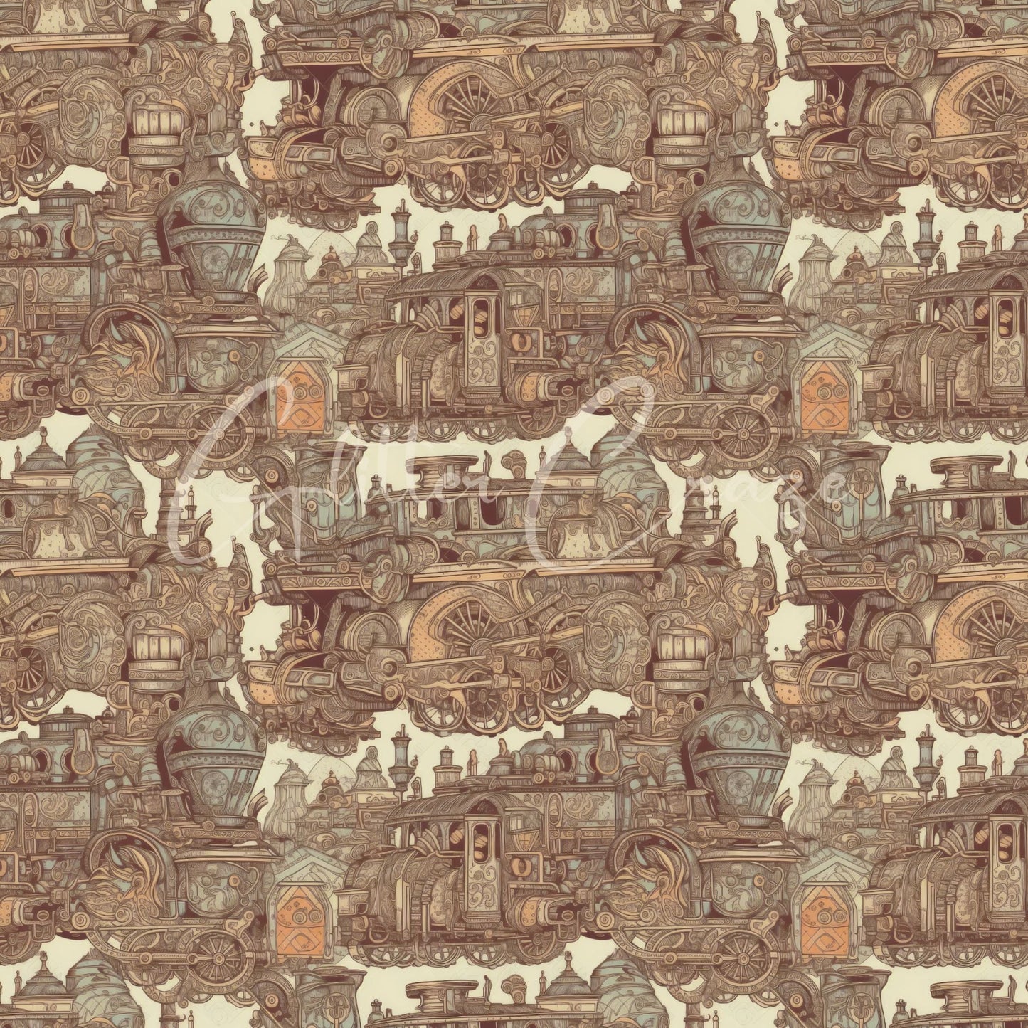 Steampunk Volume - Adhesive Vinyl 12x12 Sheets - 33 Prints