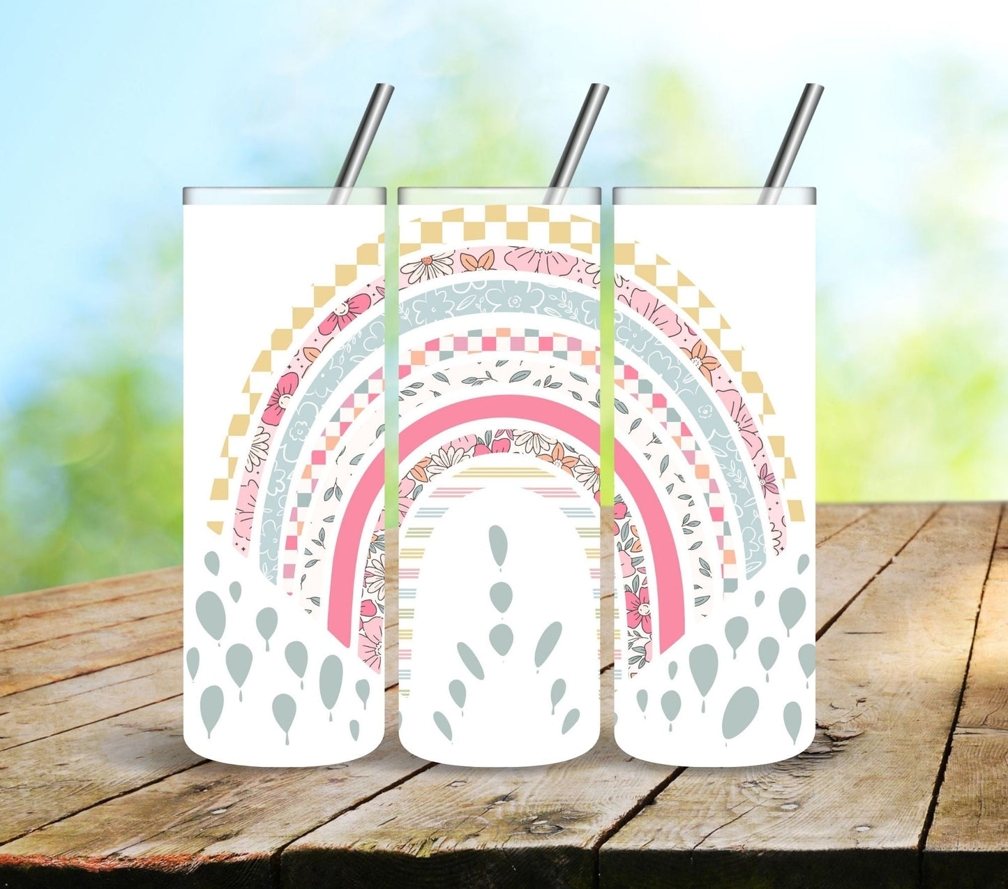 Boho Rainbow - UV DTF Tumbler wrap