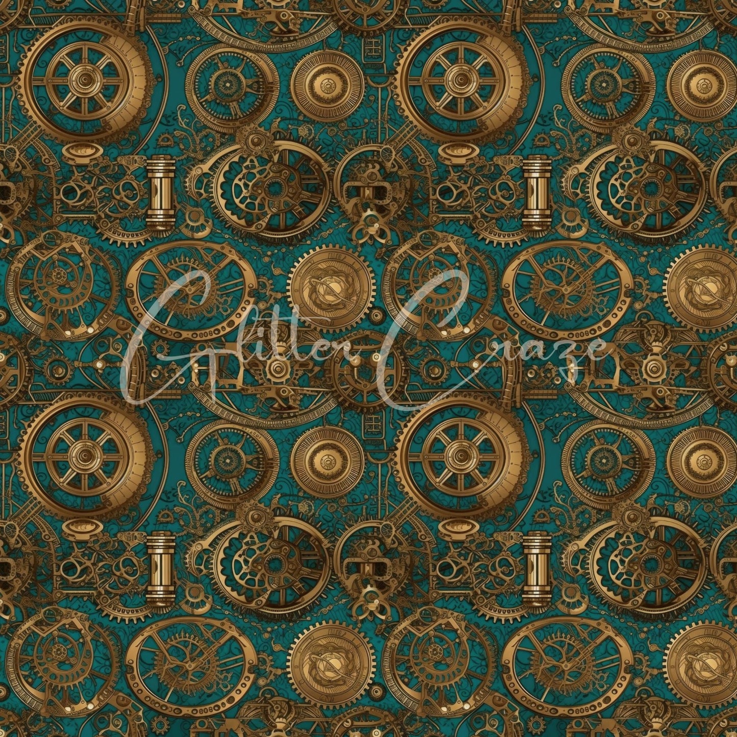 Steampunk Volume - Adhesive Vinyl 12x12 Sheets - 33 Prints