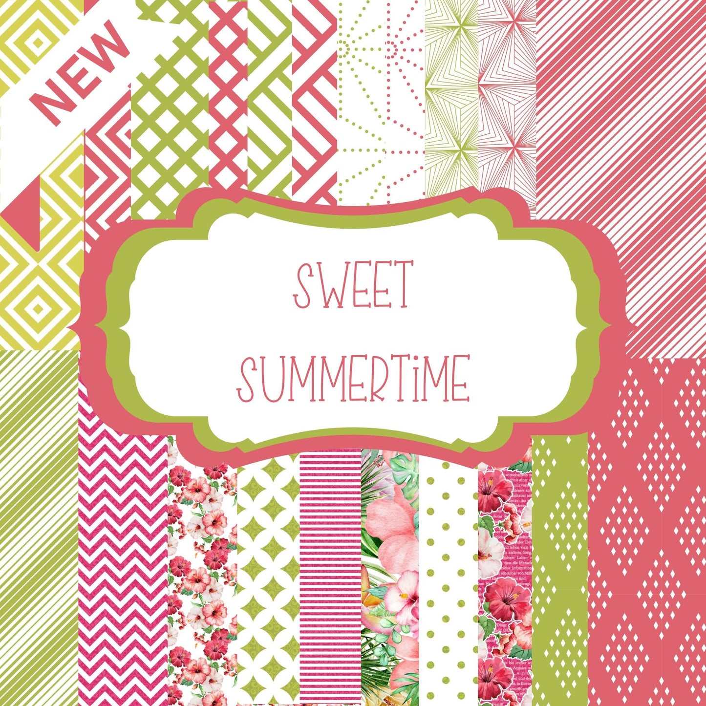 Sweet Summertime - Adhesive Vinyl 12x12 Sheets - 21 designs