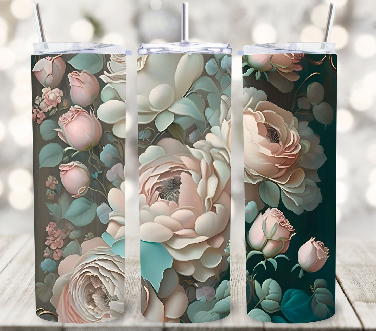 3D Flowers and roses - Adhesive Vinyl Wrap - 14 Designs