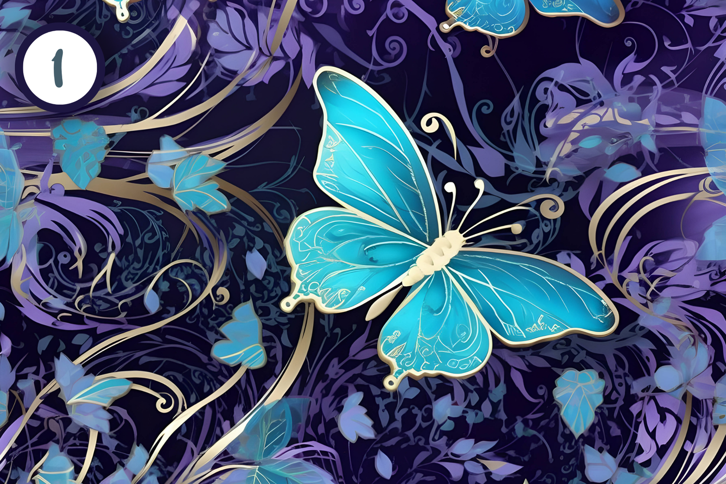 Enchanting Blue Faries and Butterflies - Adhesive Vinyl 12x12 Sheets - 12 Design Options