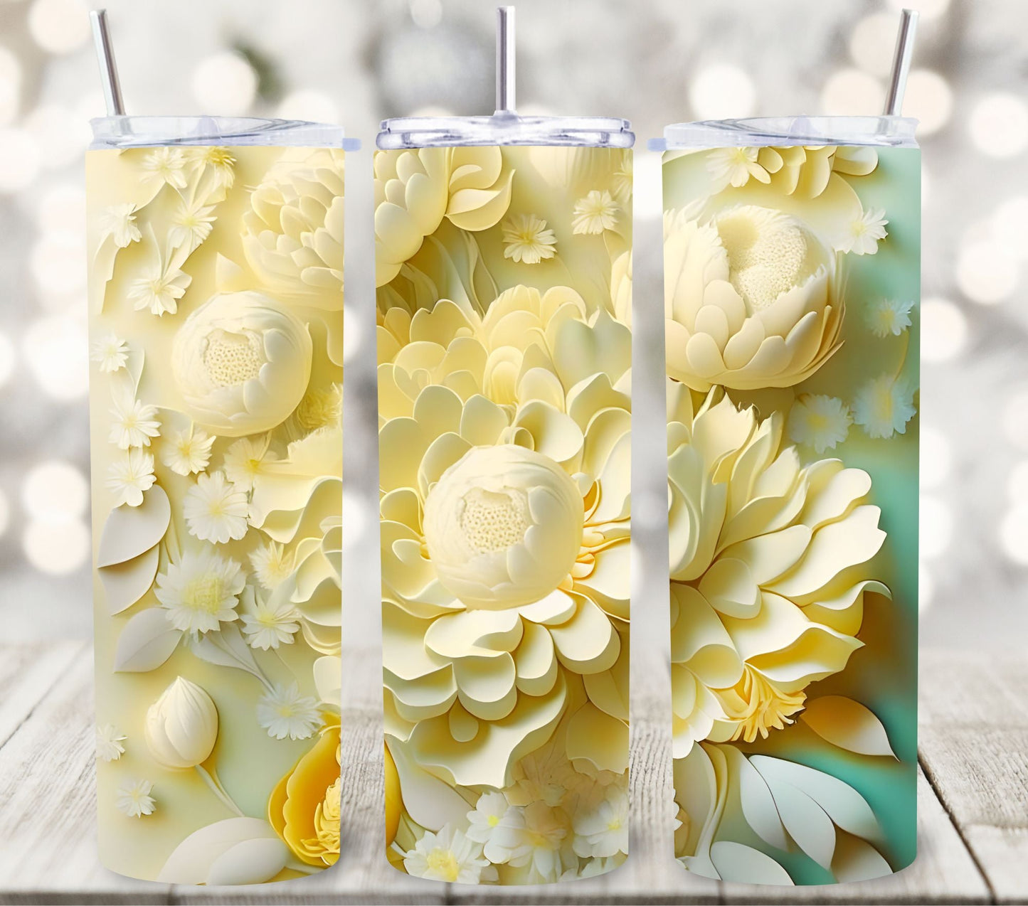 3D Flowers and roses - Adhesive Vinyl Wrap - 14 Designs