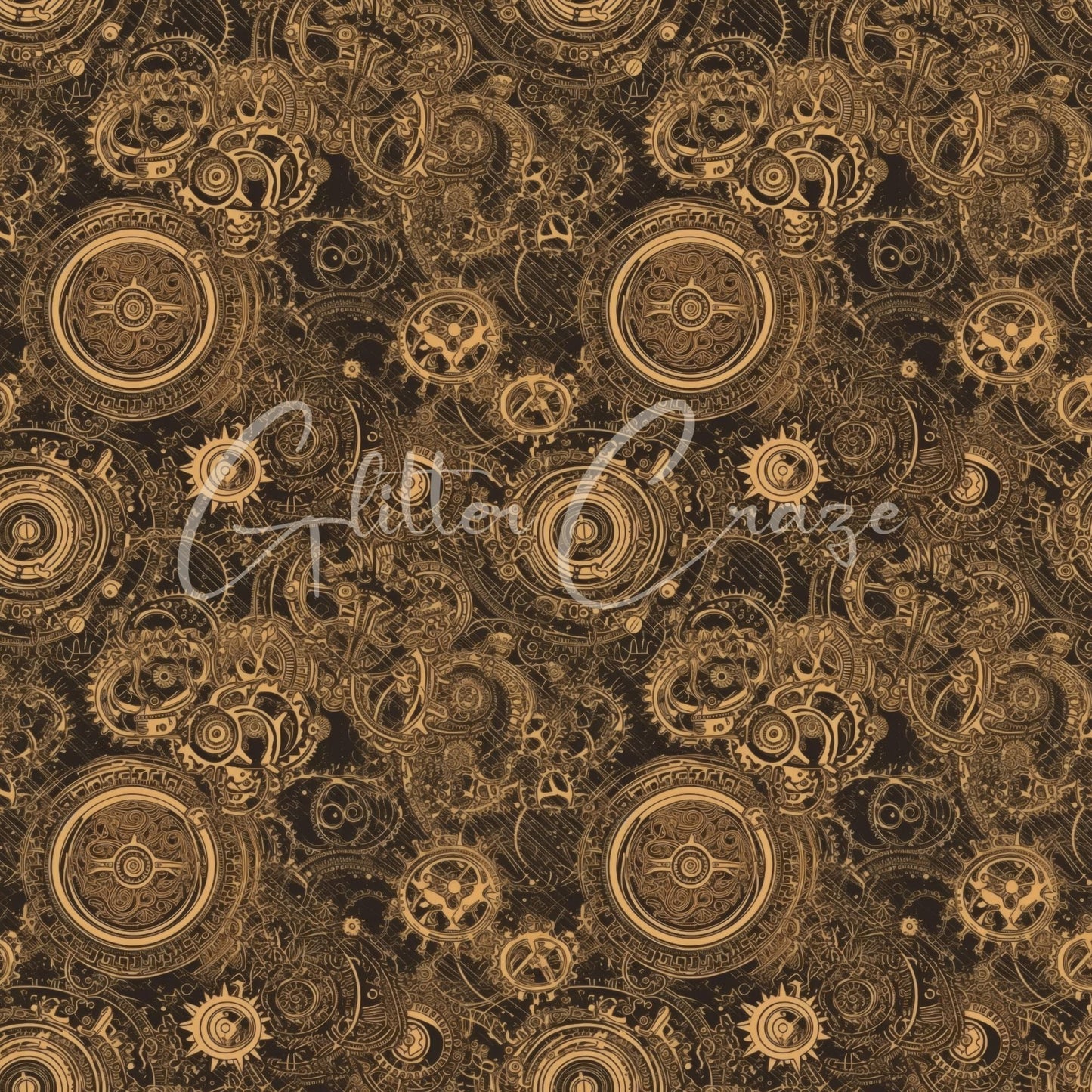 Steampunk Volume - Adhesive Vinyl 12x12 Sheets - 33 Prints
