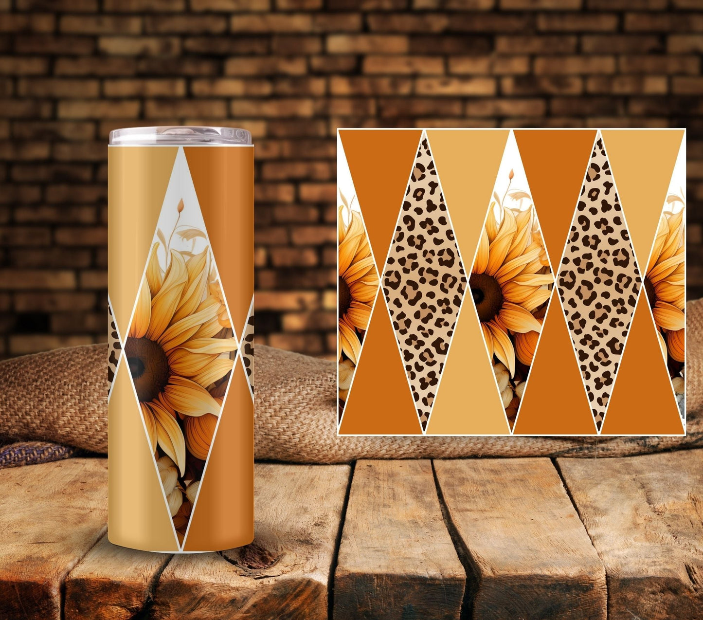 Sunflower Diamond - UV DTF Tumbler wrap