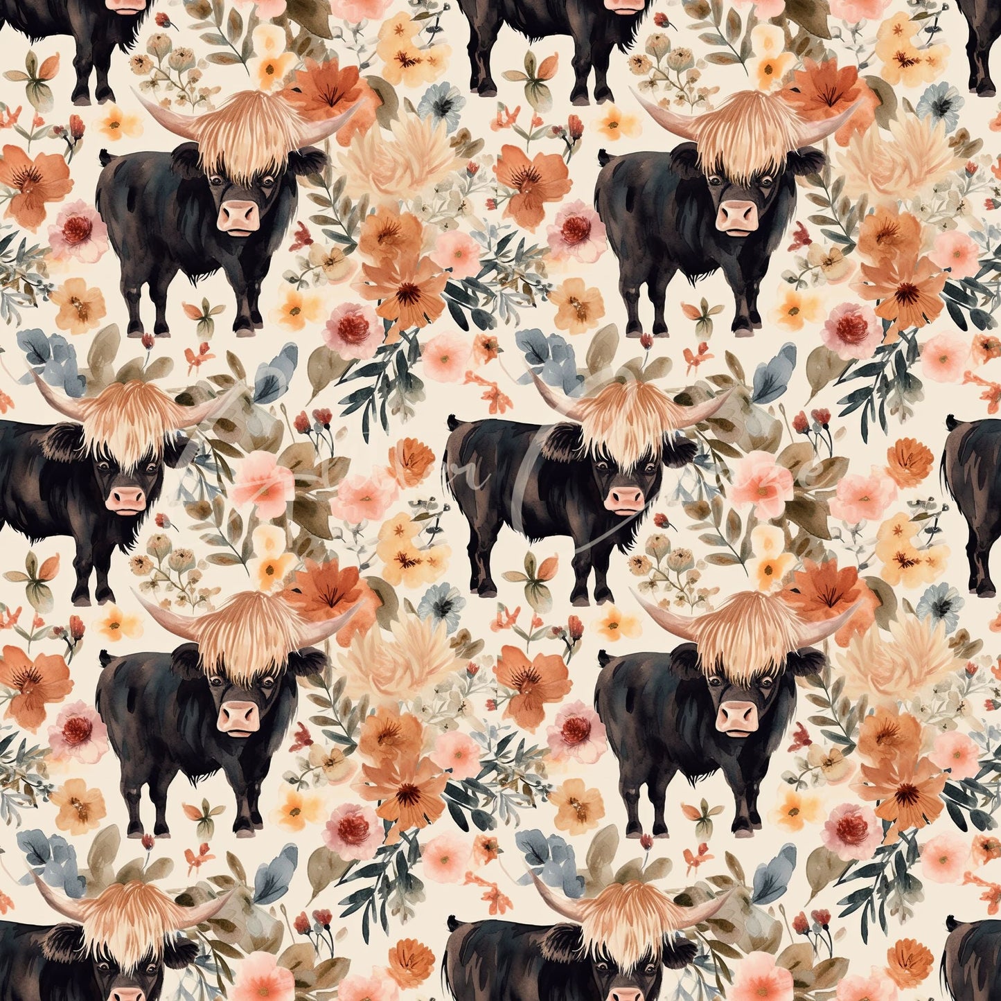 Highland Cow - Adhesive Vinyl 12x12 Sheets - 8 Designs