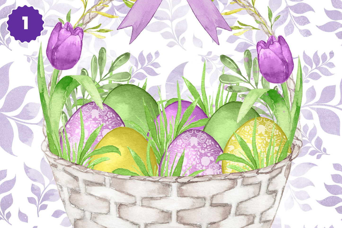 Purple Floral Easter - Adhesive Vinyl 12x12 Sheets - 16 Design Options
