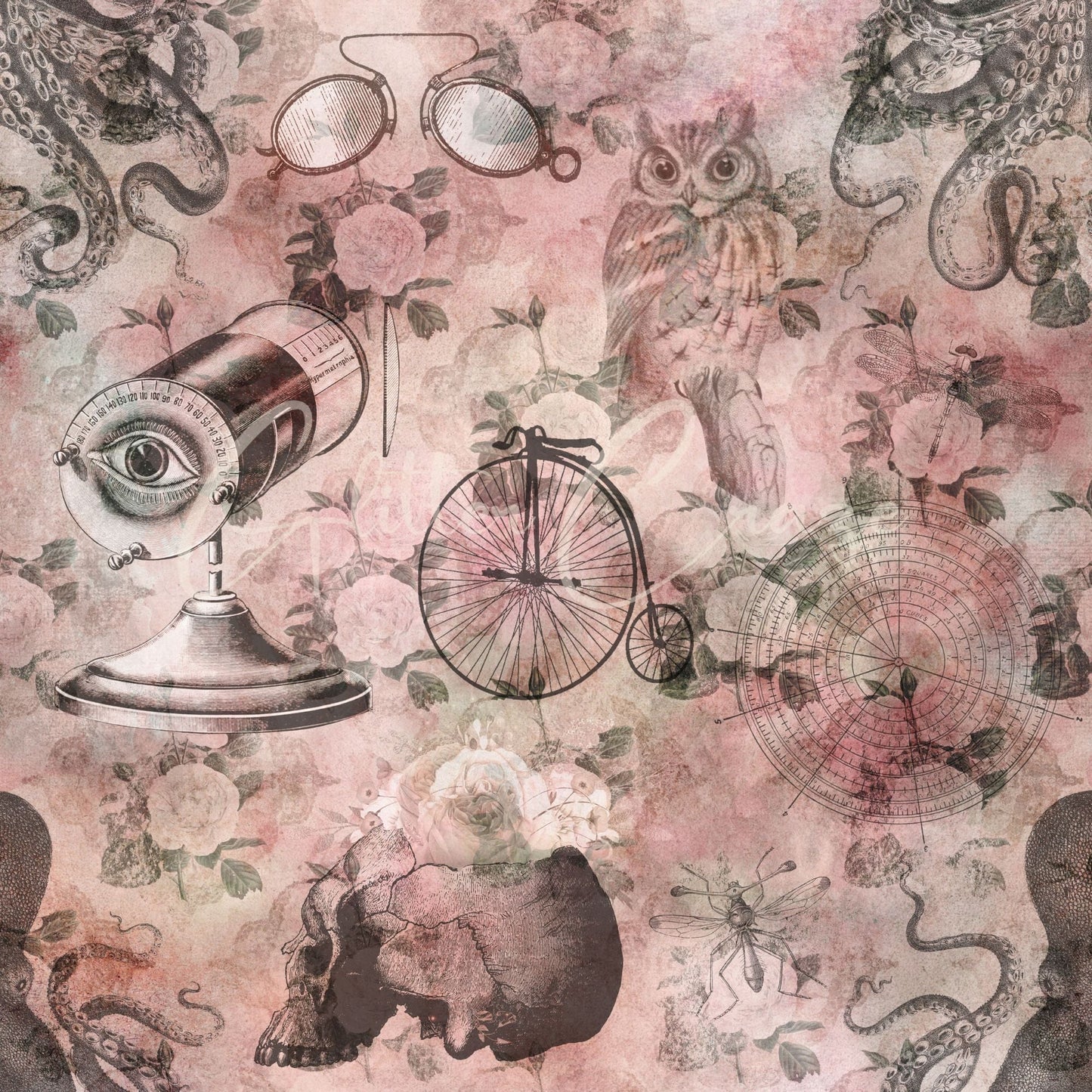 Romantic Steampunk - Adhesive Vinyl 12x12 sheets - 20 Designs