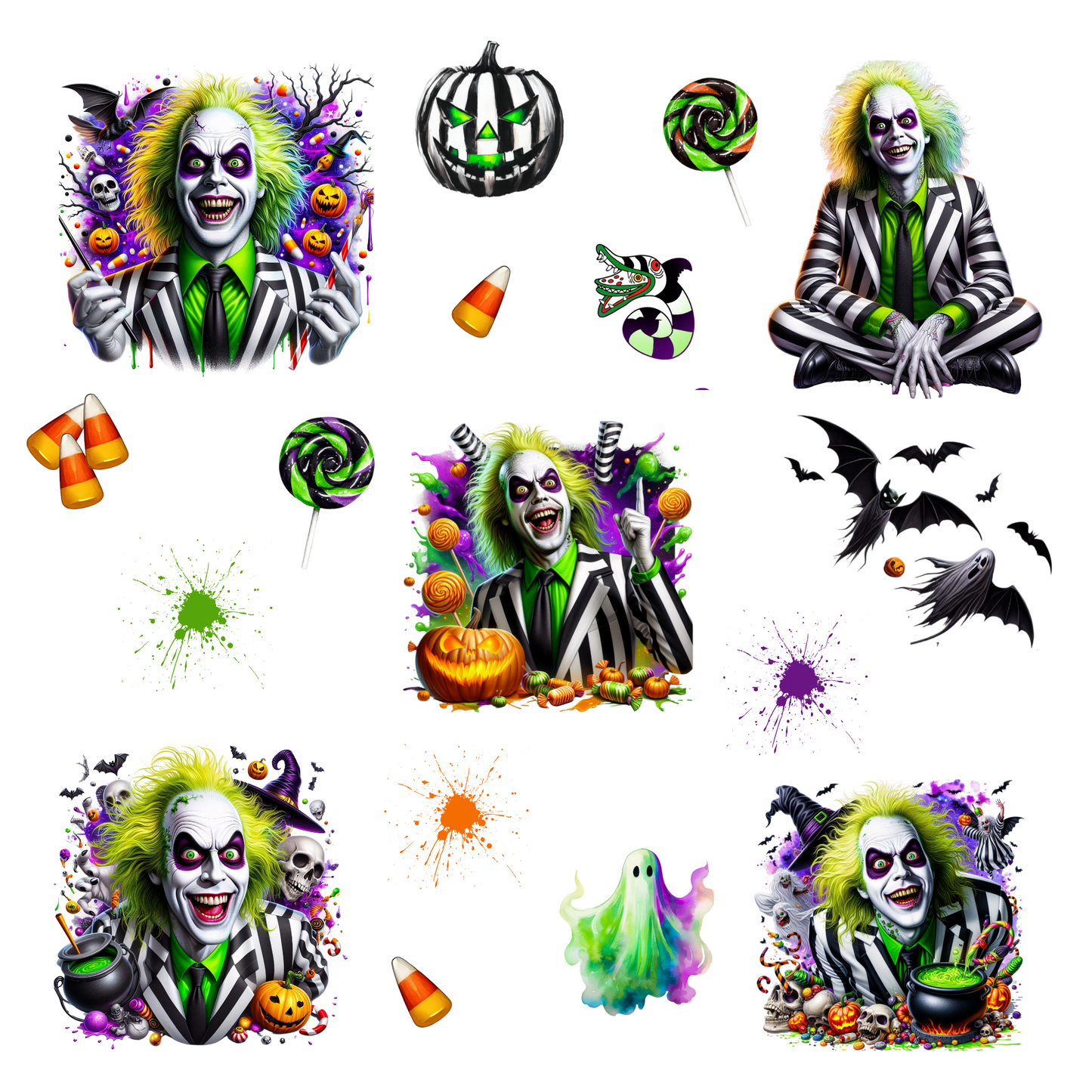 Beetlejuice - UV DTF Decal sheets- 3 Designs