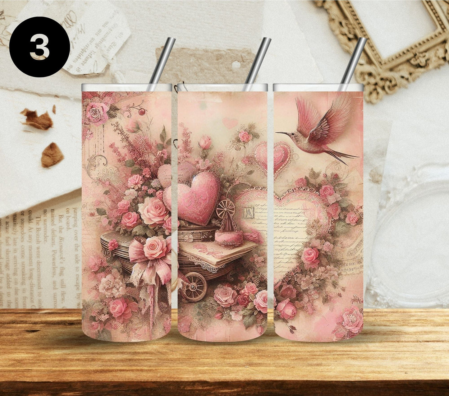 Romantic Valentine -Adhesive Vinyl Wraps - 10 Design Options
