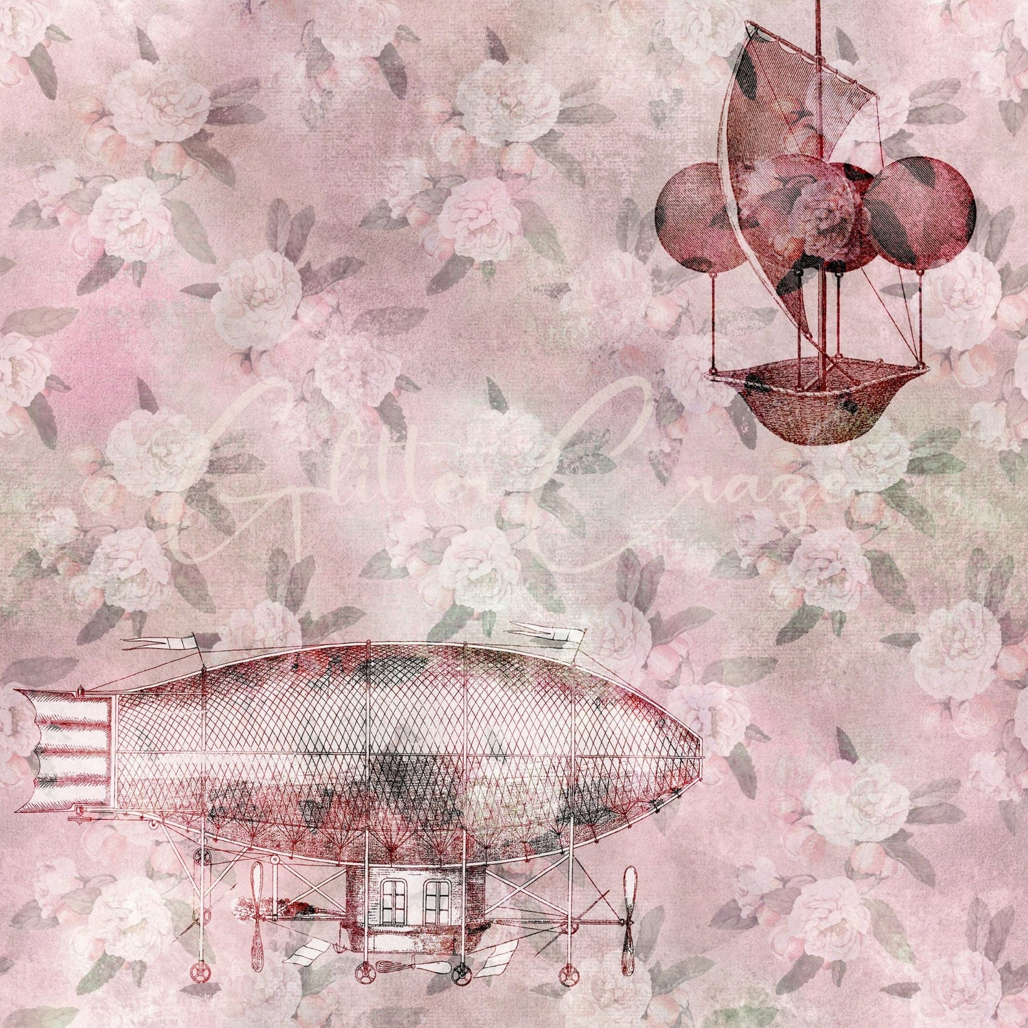 Romantic Steampunk - Adhesive Vinyl 12x12 sheets - 20 Designs