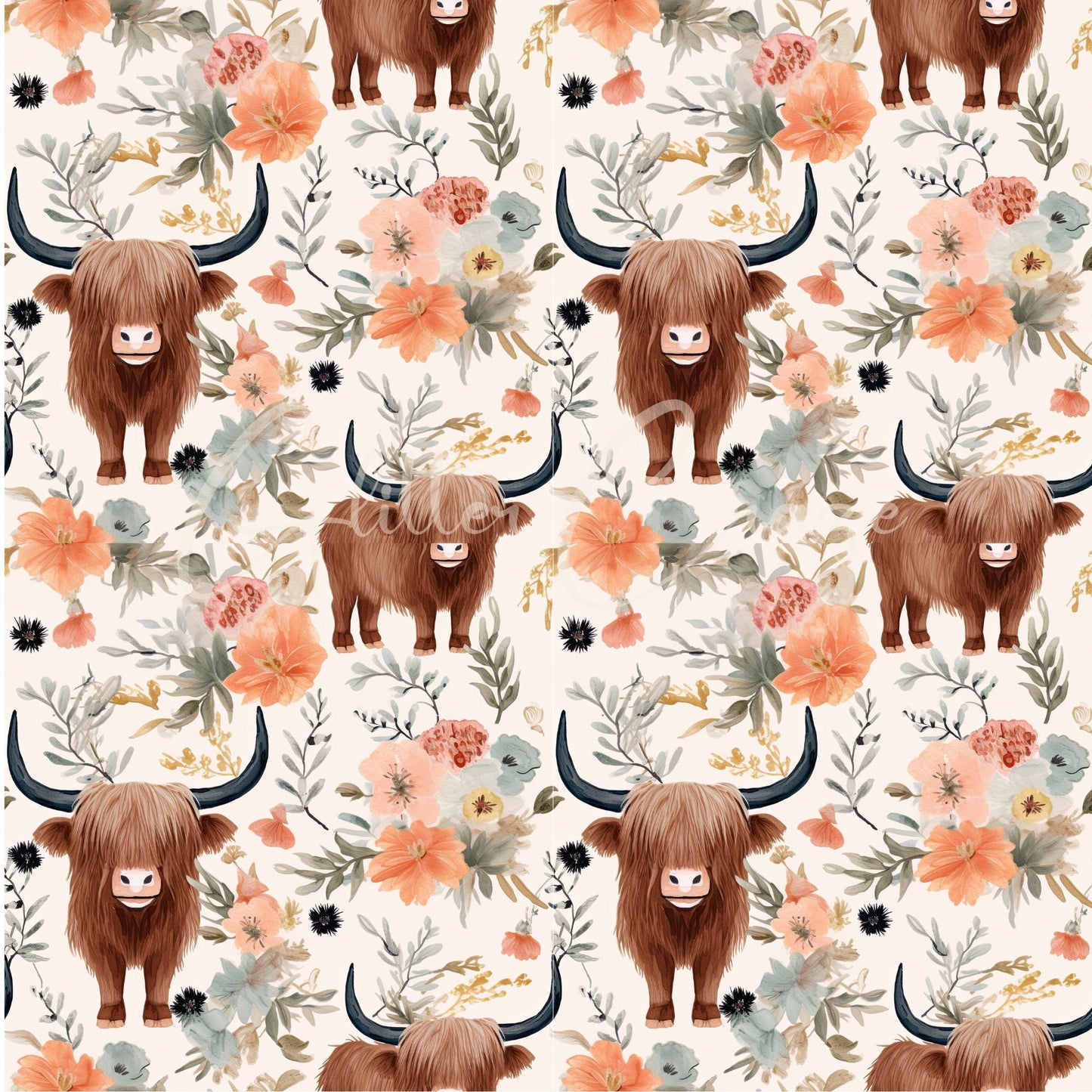 Highland Cow - Adhesive Vinyl 12x12 Sheets - 8 Designs