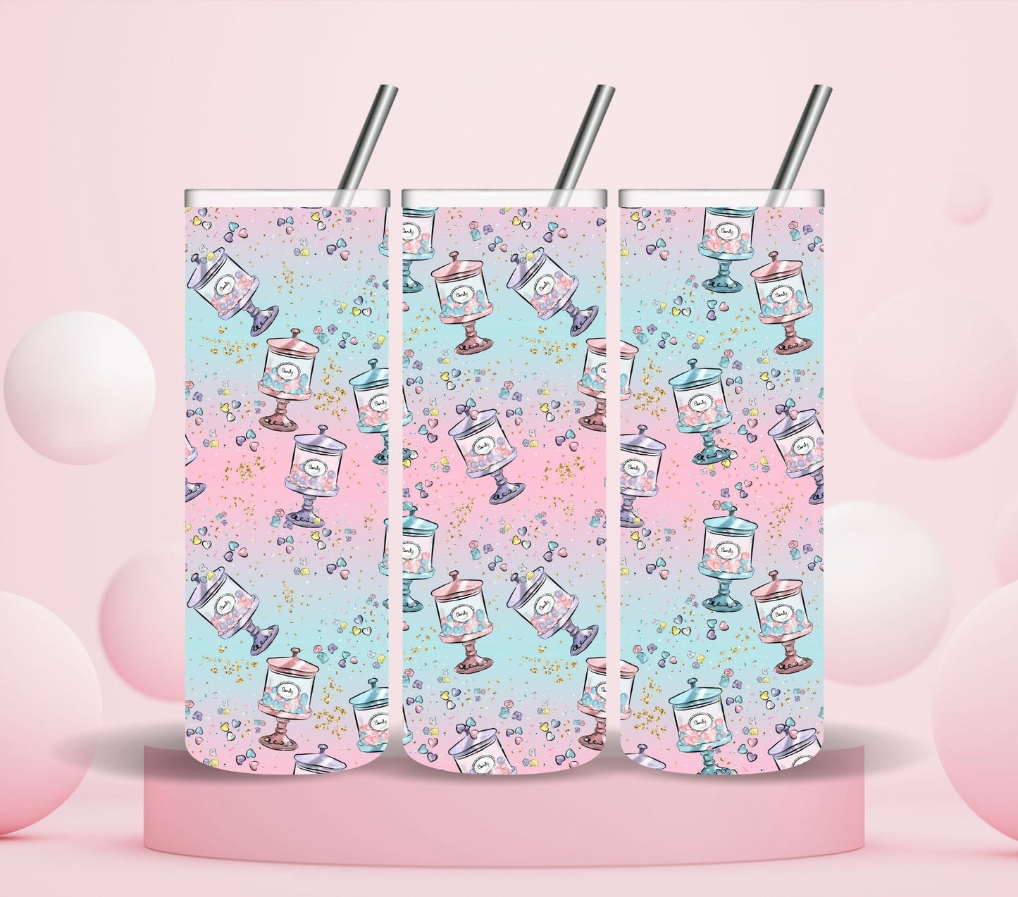 Sugar Rush - Adhesive Vinyl Wrap Vinyl Tumbler wrap Collection- 10 Prints