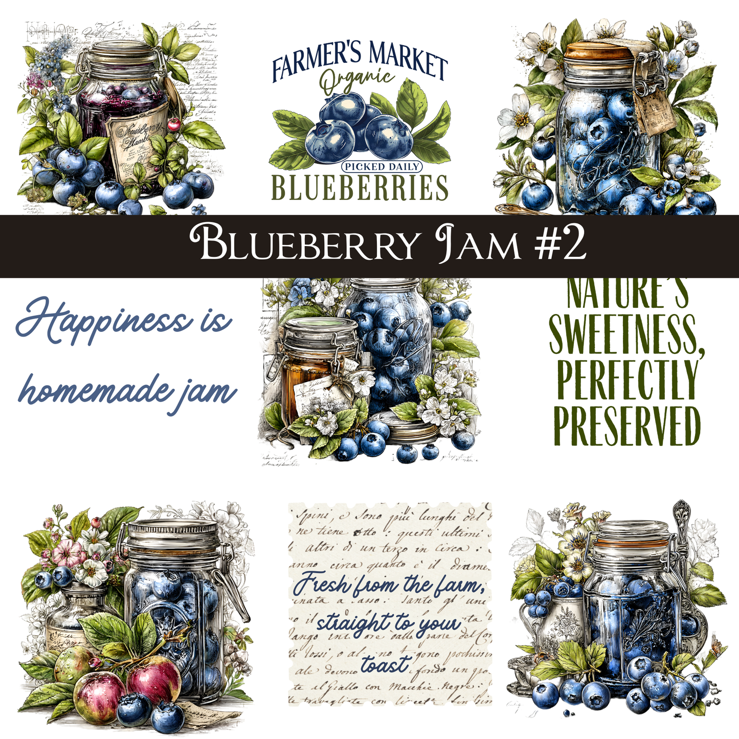 Blueberry Jam -UVDTF Decal Sheets