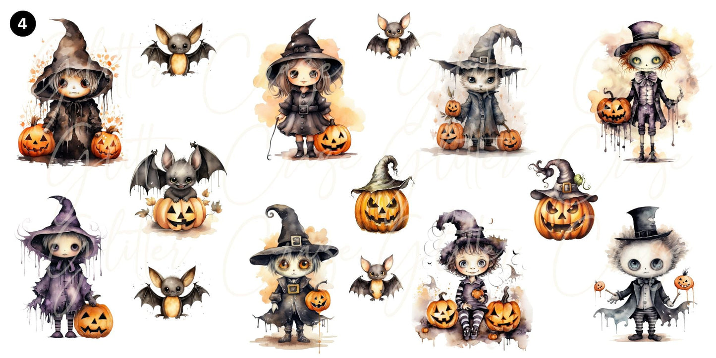 Halloween - UV DTF Decal sheets 10x5 inches 4 styles