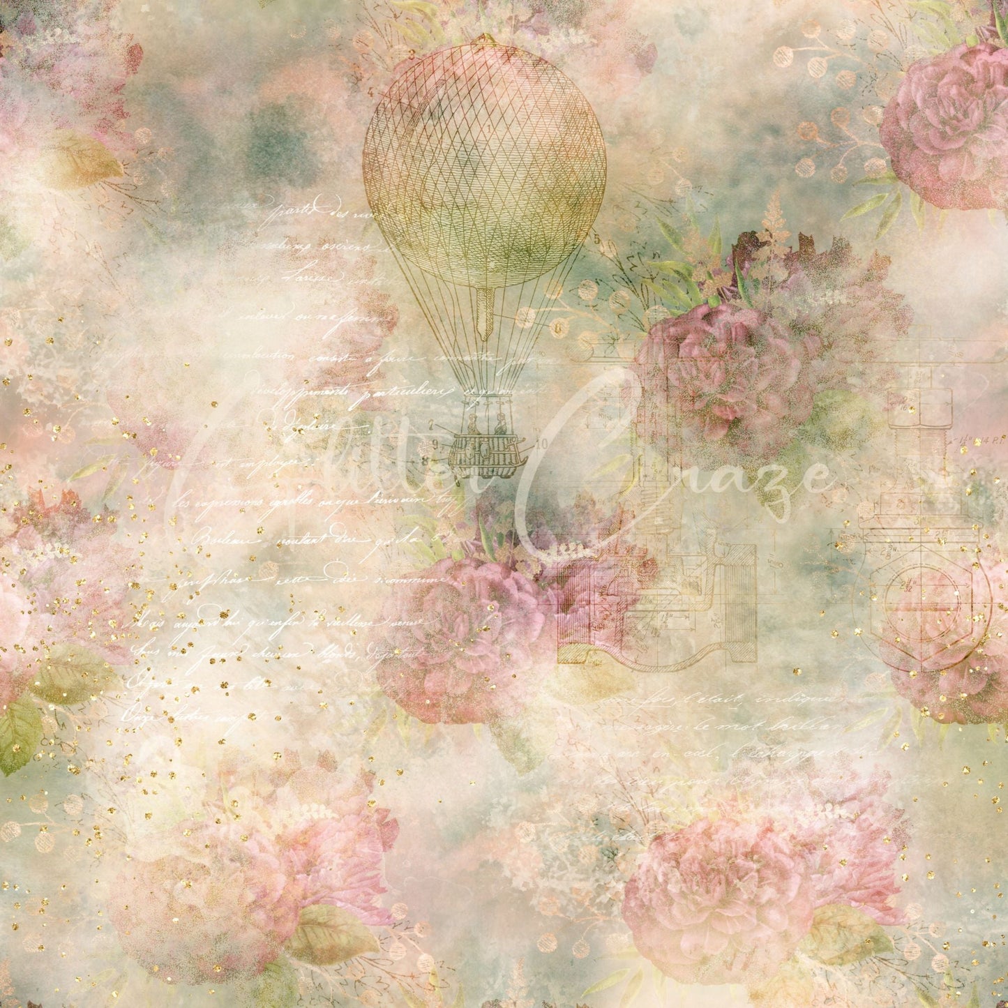 Romantic Steampunk - Adhesive Vinyl 12x12 sheets - 20 Designs