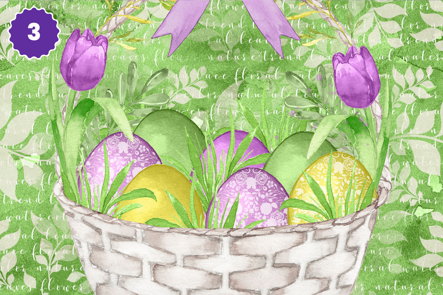 Purple Floral Easter - Adhesive Vinyl 12x12 Sheets - 16 Design Options