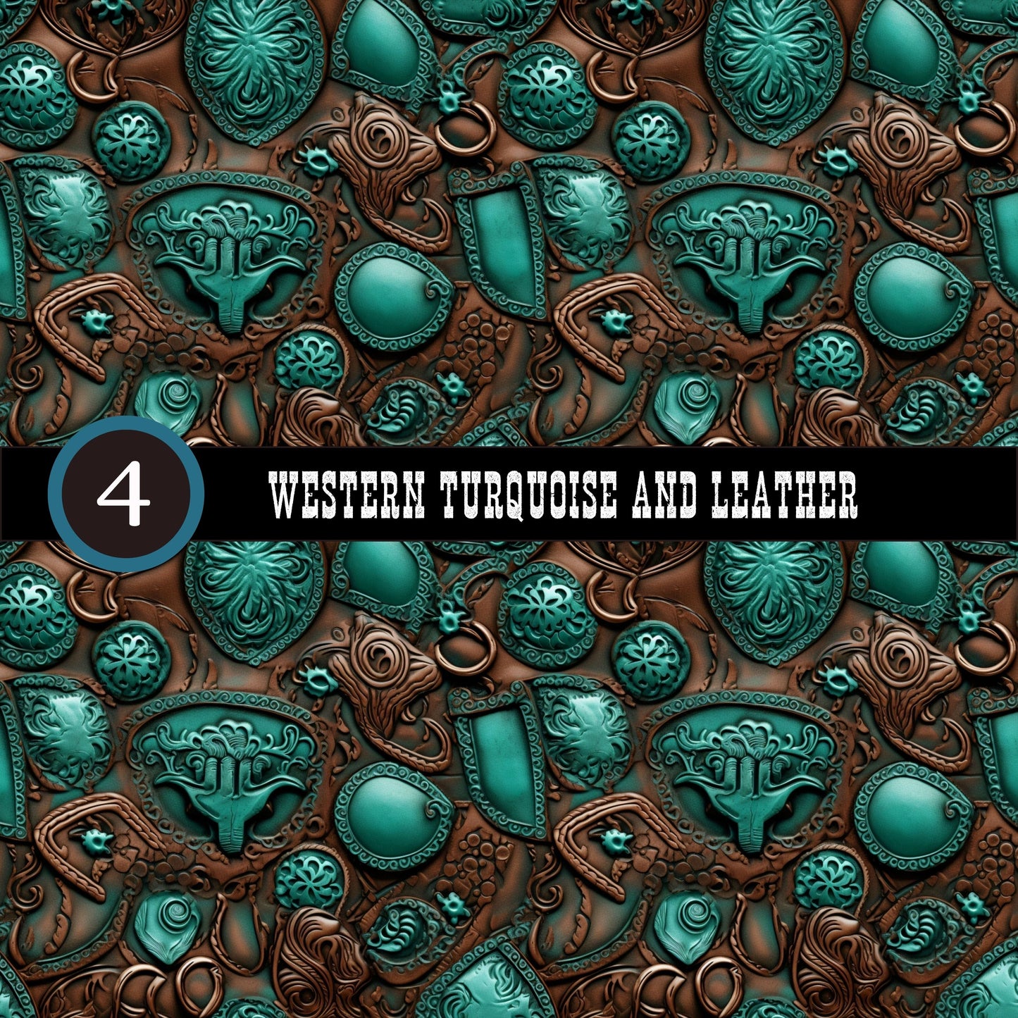 Western Turquoise and Leather Collection Vinyl collection- 12x12 vinyl sheets-20 designs available